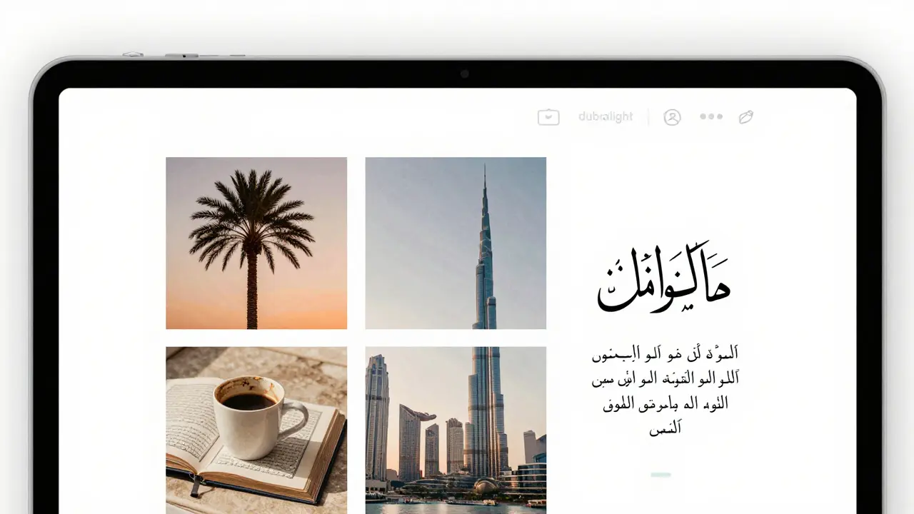 An anonymous Instagram profile with subtle, poetic images of Dubai at dusk—no faces, only symbolic scenes of quiet longing.