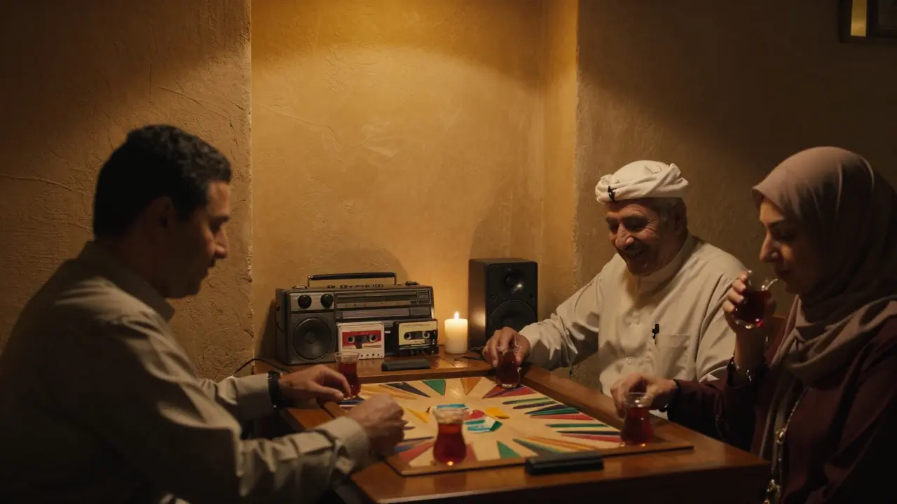 A hidden lounge in Jumeirah Road where locals play backgammon and sip cardamom tea by candlelight.