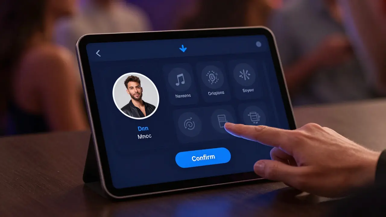 An AI matching interface displays dancer preferences based on user behavior, with no personal data visible.